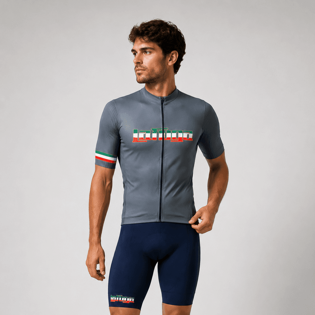 LaFuga fietsshirt – Aero jersey – Grijs/Italiaans logo